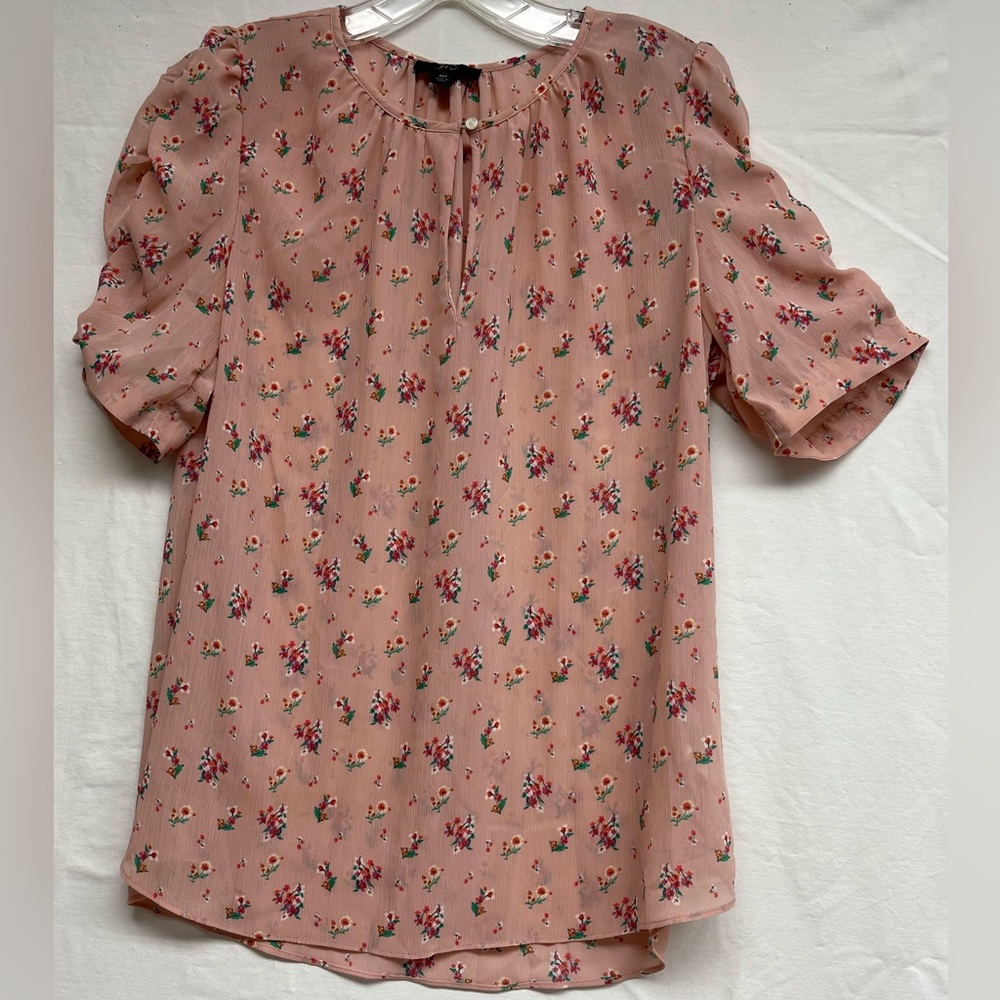 Romantic Sheer J. Crew Rose Floral Puff Sleeve Blouse
Feminine,Cottagecore,Ditsy